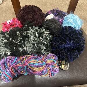 8 Balls Or Skeins Of Yarn Random Colors And Textures
